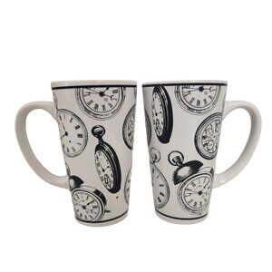 Set Of 2 Riviera Van Beers by Signature CLOCK Demitasse Coffee Tea Cups